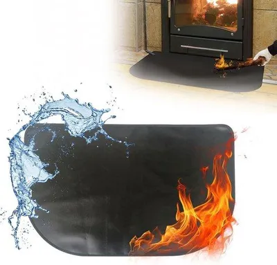 Produktbild von Famanu Feuerschutzmatte 2-in-1 - hitzebeständig und rutschfest - 106 x 61 cm