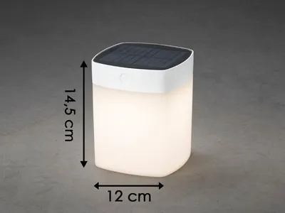 Produktbild von Konstsmide Assisi Solar Tischleuchte weiß 7806-202 dimmbar IP44