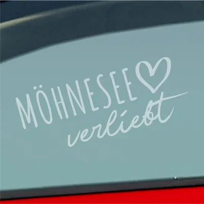 Produktbild von Auto Aufkleber Möhnesee verliebt Herz See Sea Liebe Car 19x8 cm Milchglas Sticker Heckscheibenaufkleber