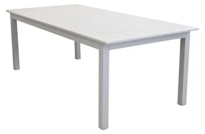 Immagine prodotto di Tavolo estensibile 220/280 cm da giardino con struttura in alluminio e piano effetto doghe orizzontali Eracle -  Beige