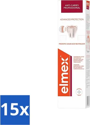 Productafbeelding van 15 stuks Elmex Tandpasta Anti-Karies Professioneel 75 ml - Tegen tandbederf - Tandcrème - Beschermt tegen gaatjes - Neutraliseert zuren - Verwijdert tandplak