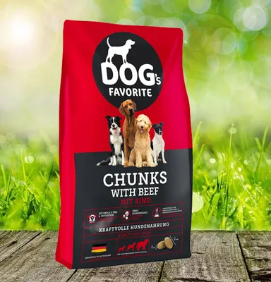 Produktbild von Dog´s Favorite Chunks mit Rind 15 kg