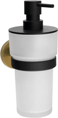 Immagine prodotto di Distributore di sapone LARISSA, vetro satinato, nero/oro opaco