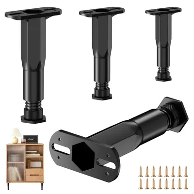 Imagen del producto de TRANKIELO® - Patas ajustables para muebles, color - Altura de 15 a 27 cm - Resistentes y versátiles - Ideales para muebles