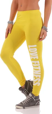 Produktbild von Damen Leggings LOVE FITNESS Baumwolle; Gelb S/36