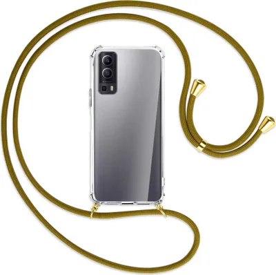 Produktbild von Handykette Backcover-Schutzhülle mit Band (Metall goldfarben) für vivo Y52 5G / Y72 5G / vivo iQOO Z3 - khaki