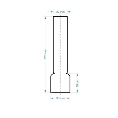 Obrázok produktu pre Sklenený cylindr na lampu Ø 30/120 3LK – ručná výroba | Česká kvalita