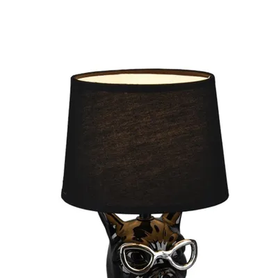 Zdjęcie produktu dla Lampa stołowa DOSY czarno-biała 1xE14x40W ceramika / gips wym:29x18x18cm IP20 RL