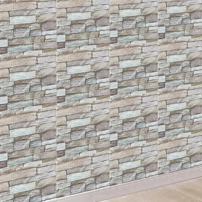 Obrázok produktu pre 3D stenové panely, samolepiace, 70 cm x 5 m, vzhľad kameňa, tehly, vintage štýl, biela farba