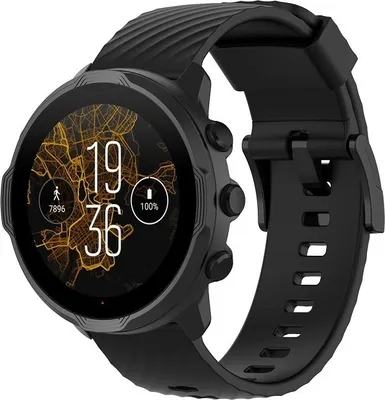 Produktbild von Strap-it Suunto 7 Silikonarmband (Schwarz)