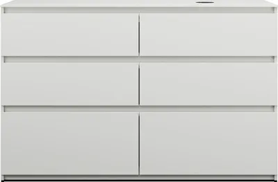 Produktbild von burgbad Lin20 Waschtischunterschrank inklusive Konsolenplatte, Beckenausschnitt rechts, 6 Auszüge, 1402x487x900mm, SGIG140RF5363