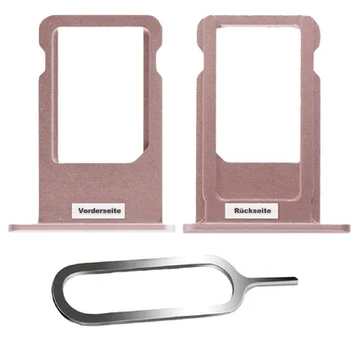 Two SIM card trays and a SIM ejector tool are shown against a white background.