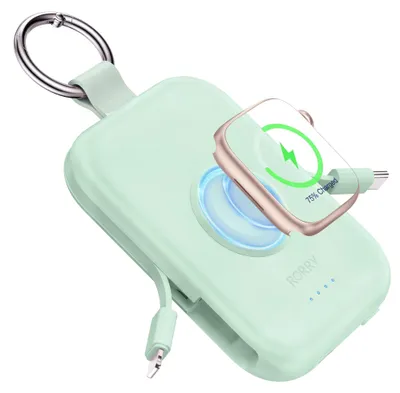 Productafbeelding van RORRY CharmGo Powerbank 5000mAh, powerbank met geïntegreerde USB-C kabel