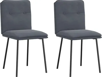 Image de Chaises à manger lot de 2 Gris foncé Velours
