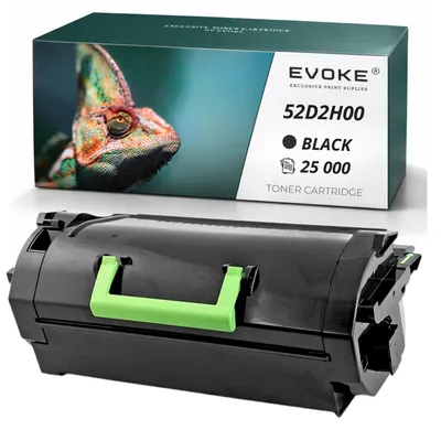Obrázok produktu pre Evoke tonériová kazeta kompatibilná s tlačiarňou Lexmark 52D2H00 522H, čierna, výtlačnosť 25 000 strán, kompatibilná s modelmi MS810de, MS810dn, MS810dtn, MS810n a MS811dn
