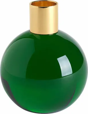 Produktbild von Gift Company Dioptrics Kerzenhalter, Kugel, Kerzenständer, Kerzen Halter, Kristallglas, Grün, H 9.5 cm, 15601008