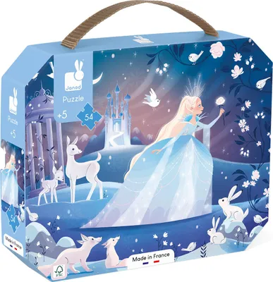 Produktbild von Janod Puzzle - Magische Winterlandschaft im Koffer - 54 Teile