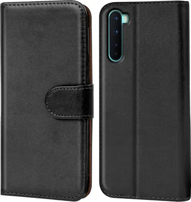 Produktbild von Conie Klapp Tasche für OnePlus Nord Kartenfach Rundumschutz Hülle in Schwarz