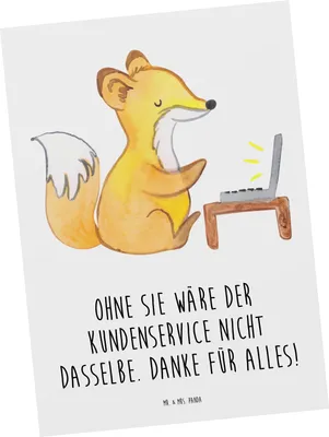 Produktbild von Mr. & Mrs. Panda Postkarte Kundendienstmitarbeiter Dankeschön - Weiß - Geschenk, Dankeskärtchen, Lächeln, Ansichtskarte, Bedanken, Grußkarte, Danke sagen, Freundlichkeit