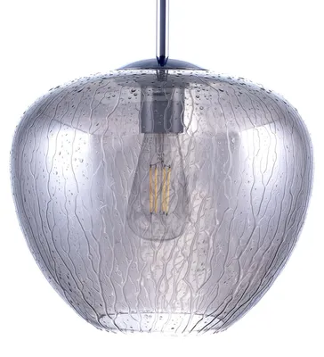 Produktbild von Deckenlampe Pendelleuchte Wohnzimmer Schlafzimmer Höhenverstellbar Glas E27 Farbe  Schwarz-Chrome