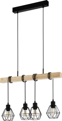Produktbild von Eglo Pendelleuchte Townshend 5 schwarz holz 110 x 70 cm