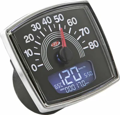 Obrázek produktu pro SIP tachometr Digitální/analogový tachometr 80 km/h 8 000 ot/min 20 funkcí Černá barva