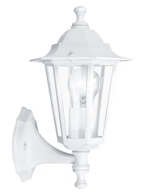Produktbild von EGLO Außen-Wandlampe Laterna 5, 1 flammige Außenleuchte, Wandleuchte aus Aluguss und Glas, Farbe: Weiß, Fassung: E27, IP44