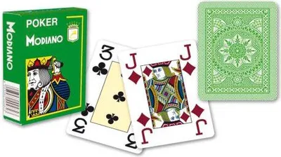 Obrázok produktu pre Modiano Pokerové karty svetlozelené 100% plastové 4 veľké Index