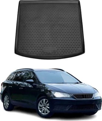 Image de Tapis de coffre pour Seat Leon Kombi 2012-2020 Caoutchouc TPE noir