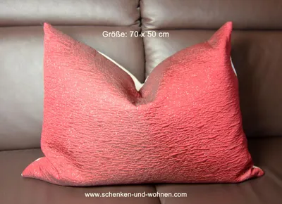 Produktbild von Kissen 50 x 70 cm dunkelrot/wollweiß mit Füllung