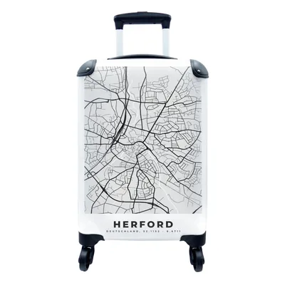 Produktbild von MuchoWow® Koffer Handgepäck Trolley Rollkoffer Kleine Reisekoffer mit 4 Rollen - Deutschland - Stadtplan - Karte - Herford - Cabin Size < 55x40x23 cm & 55x40x20 cm - Fotokoffer - Kabinenkoffer - Boardgepäck - Reise-Box - Reisekoffer - Reisegepäck - Koffer mit Bild - Trolley für Kinder
