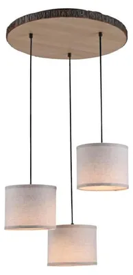 Obrázek produktu pro Stropní svítidlo LB22 3xE27 max. 40W prírodní drevo 11236-79