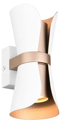 Zdjęcie produktu dla Kinkiet dekoracyjny COAT biało-brązowy 2xGU10x10W metal wym:21x10x11cm IP20 Trio