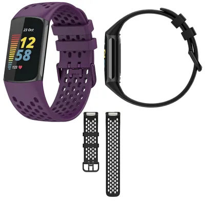 Obrázek produktu pro Pro Fitbit Charge 6 / 5 Plastové / silikonové hodinky Smart Sport Strap Purple New