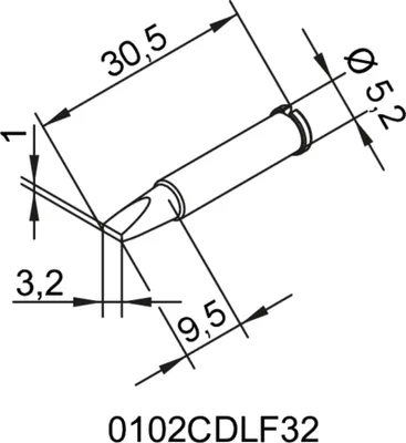 Produktbild von Lötspitze Ser.102 meißelförmig B.3,2mm 0102 CDLF32/SB ERSA