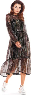 Produktbild von Awama Geblümtes Kleid für Frauen Bragune A316 schwarz L/XL