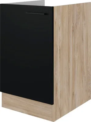 Produktbild von Flex Well Spülenschrank Capri BxTxH 50 x 57 x 82 cm schwarz matt antifingerprint zerlegt Anschlag reversibel 00012503
