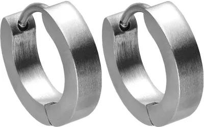 Produktbild von Matt silberfarbene Klappcreolen aus Chirurgenstahl, 1 mm Stabstärke, 9 mm Innendurchmesser