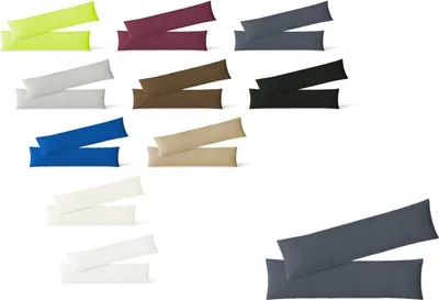 Produktbild von Südseetraum, Kissenbezug, Jersey, anthrazit, 40 x 145 cm, mit Reißverschluss, 2er Sparpack, Uni, für Seitenschläfer-/Stillkissen, 150 g/m², Standard 100