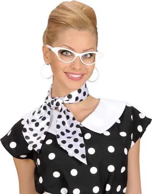 Produktbild von Satin Halstuch schwarze Punkte