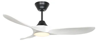 Immagine prodotto di Ventilatore da soffitto a risparmio energetico con luce LED e telecomando Eco Genuino-L 122 cm Nero opaco / Bianco opaco