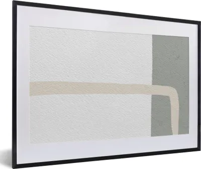 Produktbild von MuchoWow® Gerahmtes Poster Abstrakt - Minimalismus - Design 60x40 cm - Poster mit Schwarzem Bilderrahmen Wandposter Rahmen Foto Bilder - Schlafzimmer - Plakat in Rahmen - Drucken