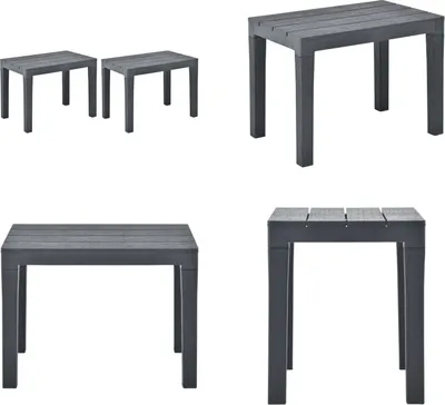 Produktbild von vidaXL Gartenbänke 2 Stk. Anthrazit Kunststoff - Gartenbank - Gartenbänke - Außenbank - Außenbänke