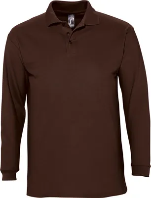 Immagine prodotto di SOLS inverno II camicia / polo da uomo a manica lunga in piqué, manica lunga PC329 (M) (cioccolato)