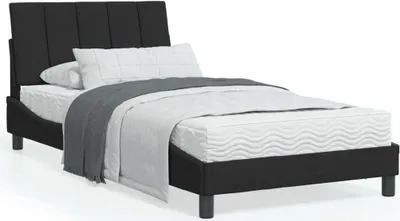 Produktbild von Design Bett mit Matratze Schwarz 100x200 cm Samt, Klassische Betten 2024 Neu