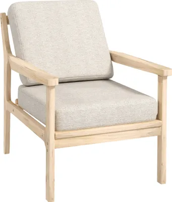 A studio shot of a single armchair.