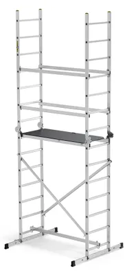 Obrázek produktu pro Drabest | Hliníkové lešení – lešení – žebříkové lešení – žebříkové lešení – nosnost až 150 kg – hliníkové lešení – pracovní plošina – plošina hliníkového lešení