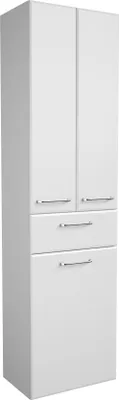 Produktbild von Hochschrank - Weiß Hochglanz - B 50 cm - 2 Türen - 1 Schublade - 1 Wäschekippe