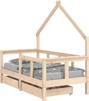 Productafbeelding van vidaXL Kinderbed met lades, 70x140 cm, massief grenenhout