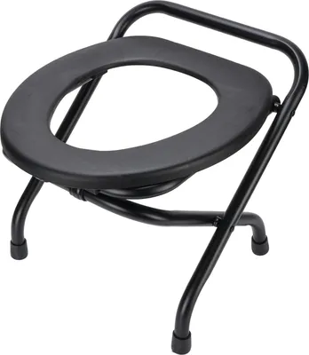 Produktbild von Klappbarer Toilettenstuhl aus Eisen, rutschfest, ergonomischer Sitz für Erwachsene auf Reisen, 38,1 cm Höhe